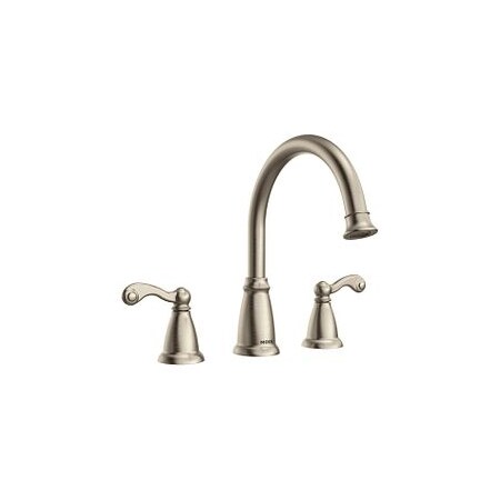 Moen Two-Handle Roman Tub Faucet Spot Resist Brushed Nickel T624SRN